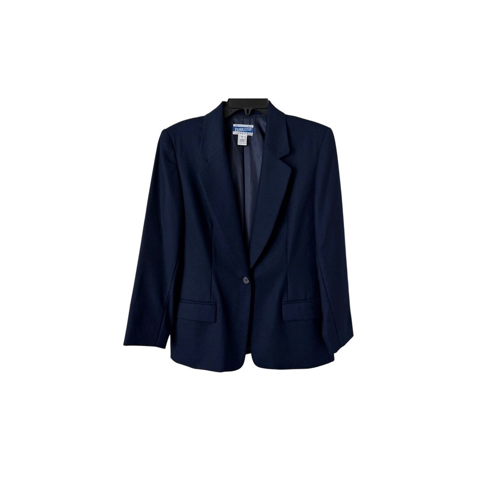 Pendleton 100% Wool Navy Blazer Jacket Single Button Classic Preppy Heritage 10P